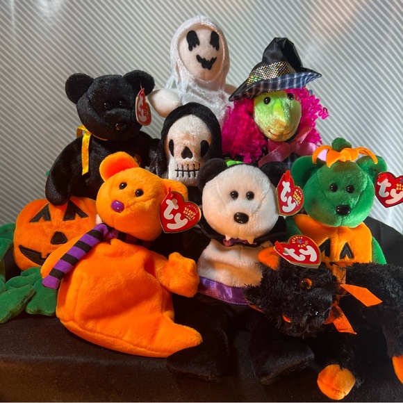 Ty Toys Ty Beanie Babies Bundle Rare Halloween 9 Pack Count